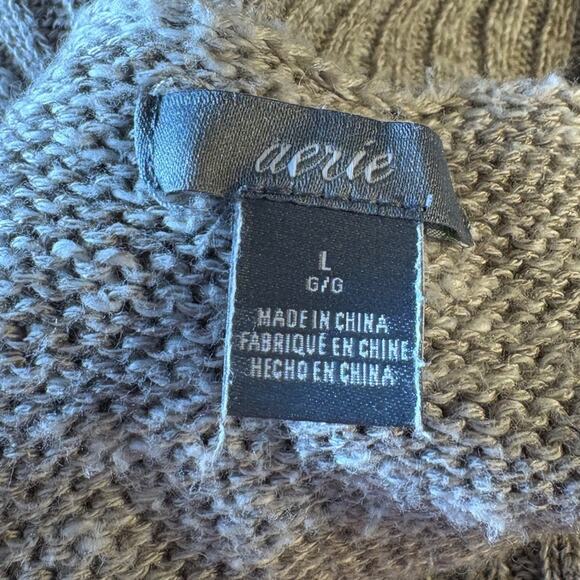 Aerie Oatmeal Knit Split Back Turtleneck Cotton Blend Sweater Size L - Picture 9 of 10